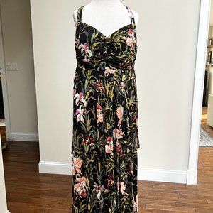 Maeve Maxi Dress Size XL Black Floral Pattern